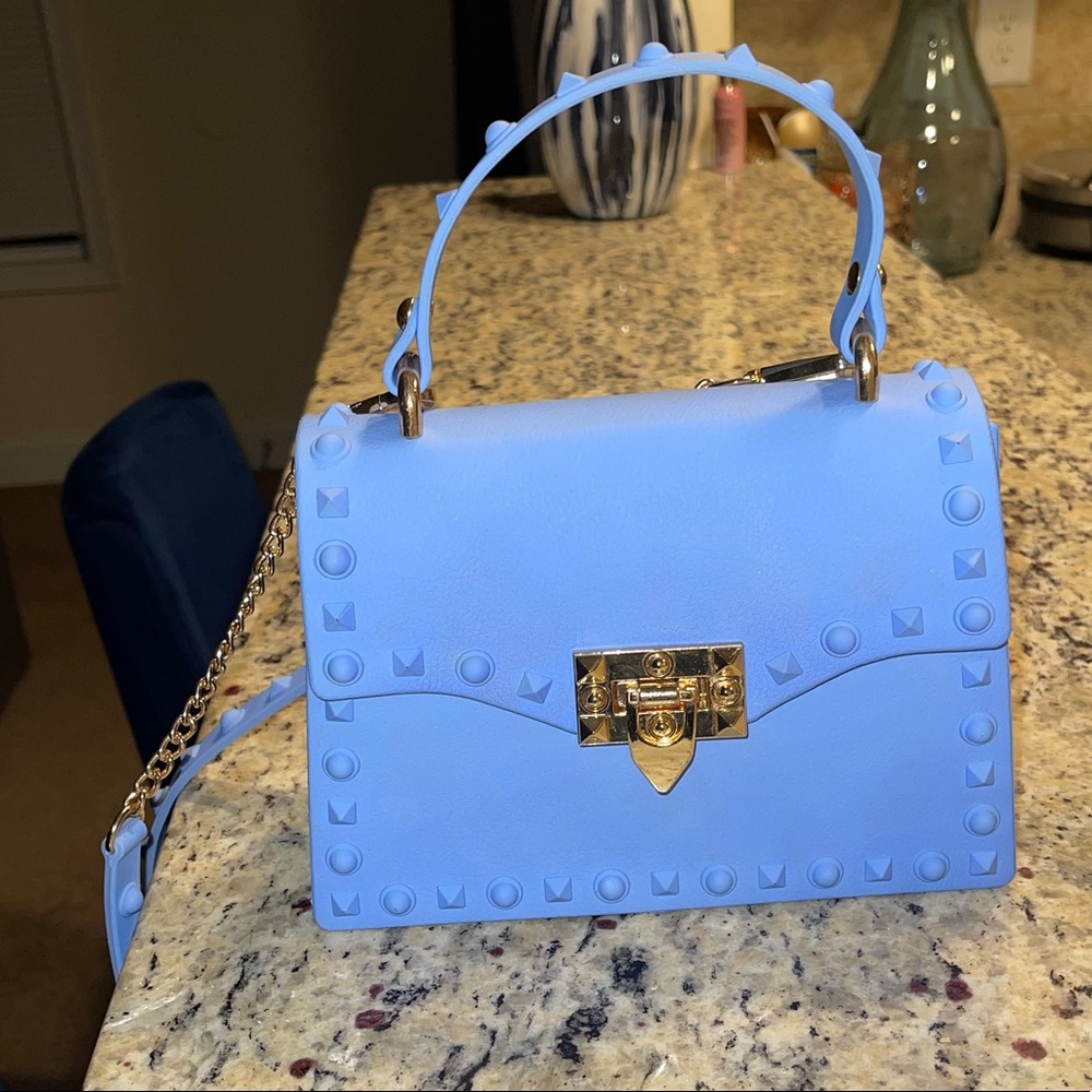 Pretty blue handbag.